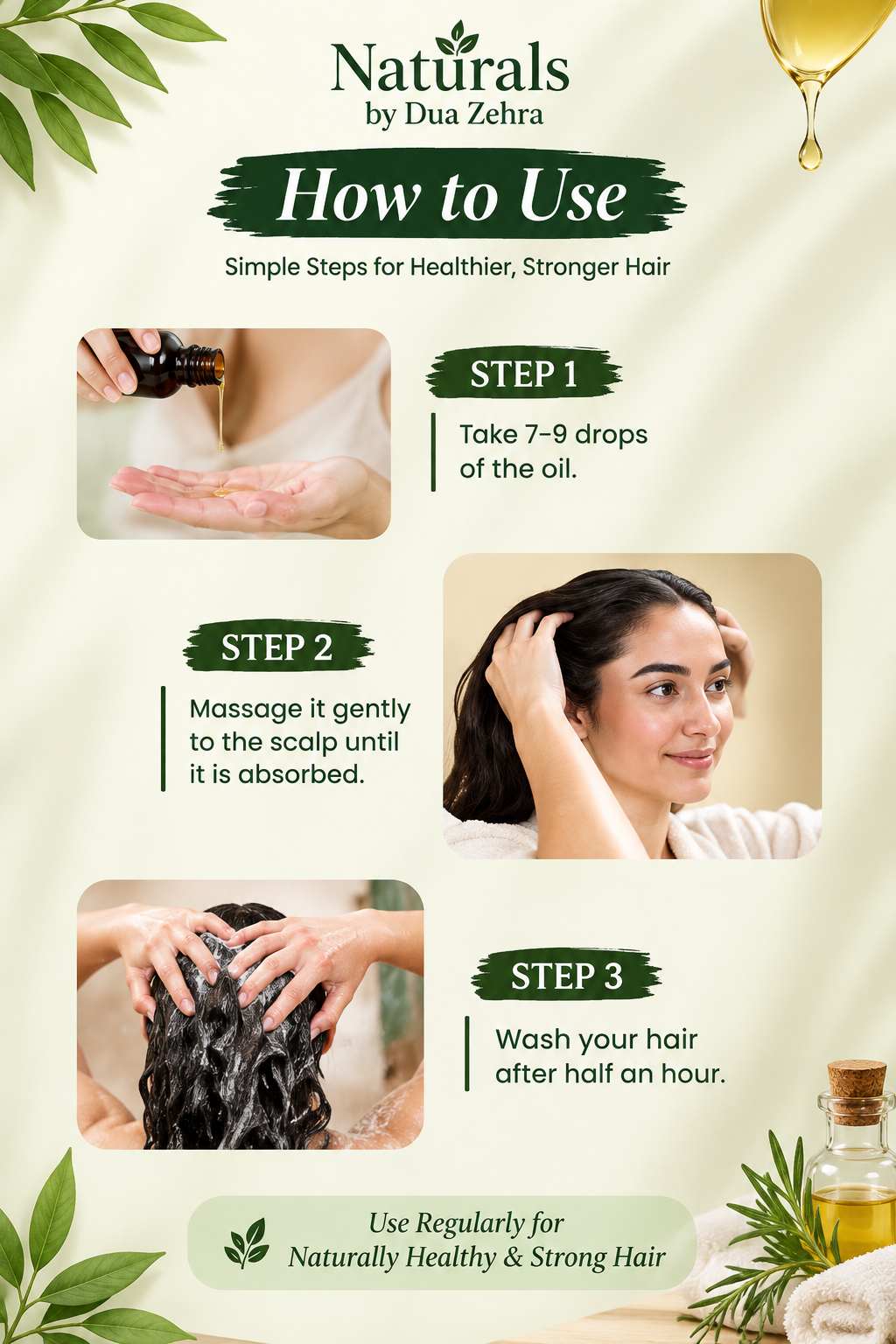 Rosemary Hair Oil 150ml – Naturals by Dua & Zehra (Coconut Oil Base)